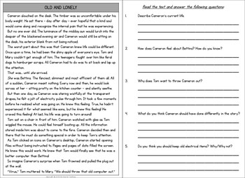 sample reading comprehension questions pdf